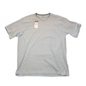 Junction West Men's Short Sleeve V Neck Pullover Polo Shirt Gray Stripe NWT
